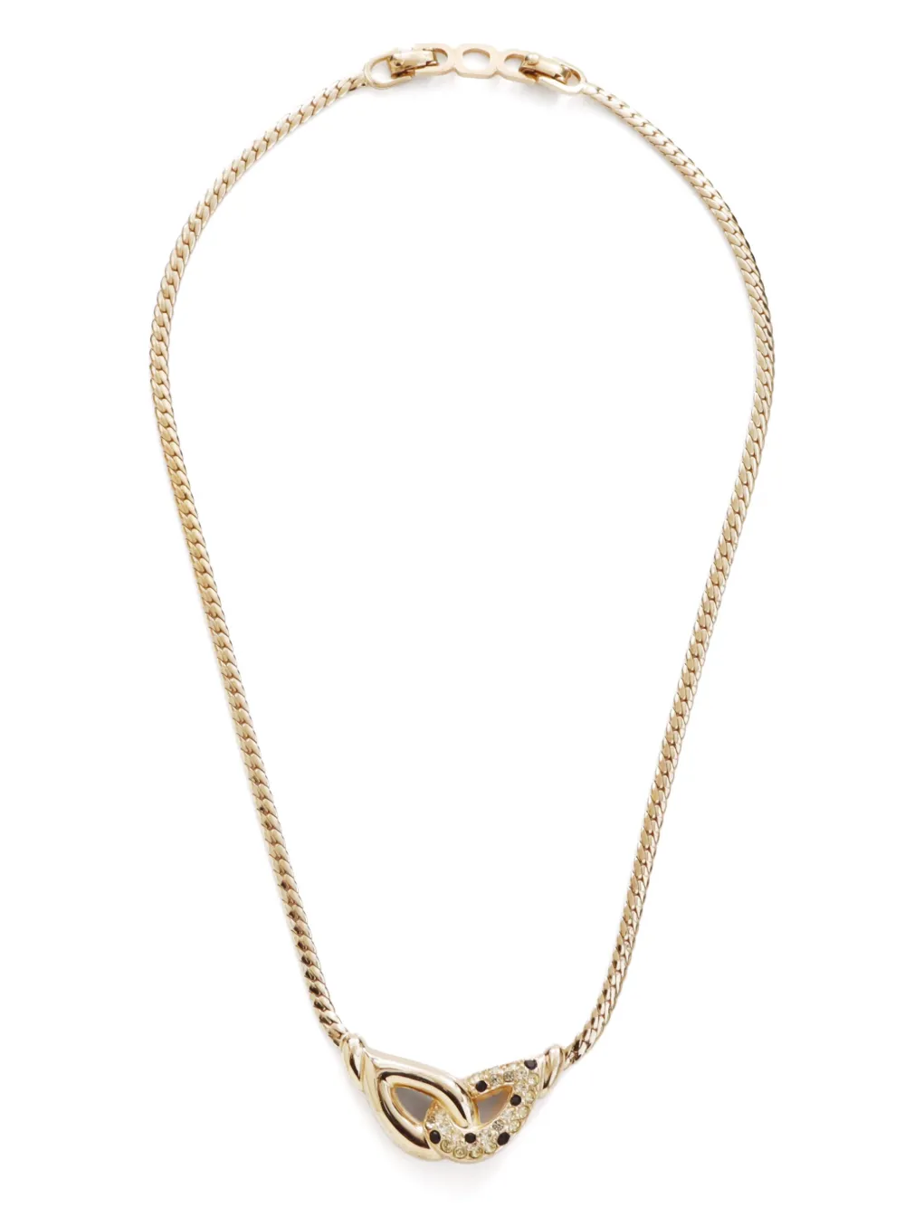 Christian Dior Pre-Owned Pre-owned Curve halsketting verfraaid met kristallen - Goud