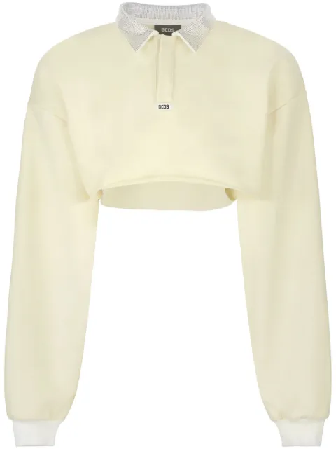 Gcds Bling cropped polo top