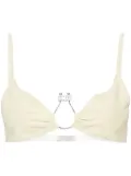 GCDS Hoop logo-plaque suede bralette - Yellow