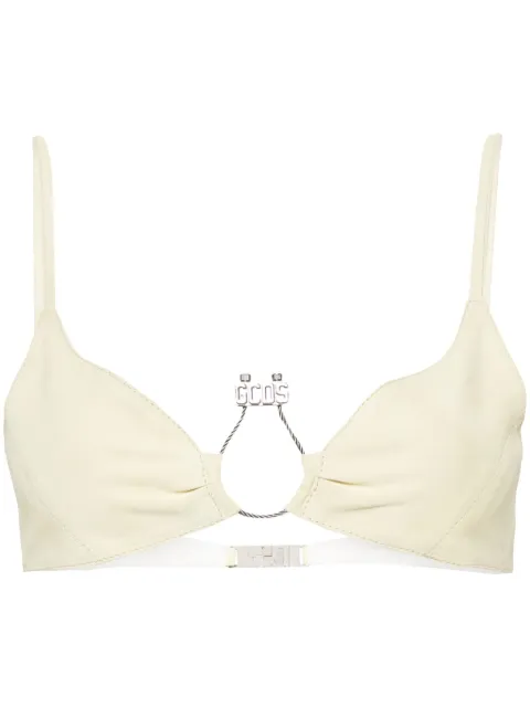 GCDS Hoop logo-plaque suede bralette