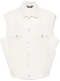 GCDS sequin-embellished tweed gilet - Neutrals