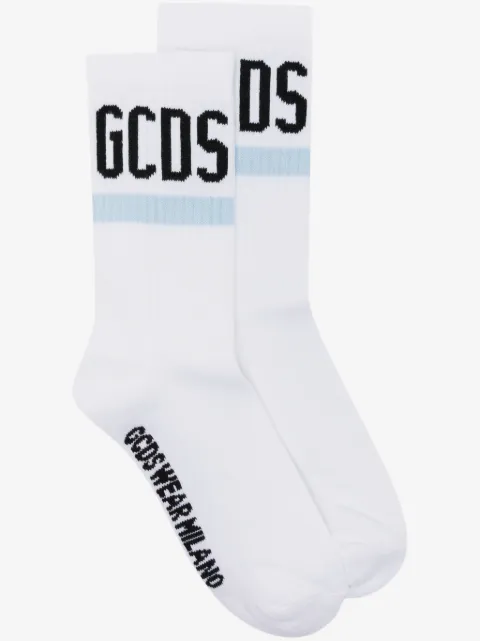 GCDS logo-embroidered ribbed socks