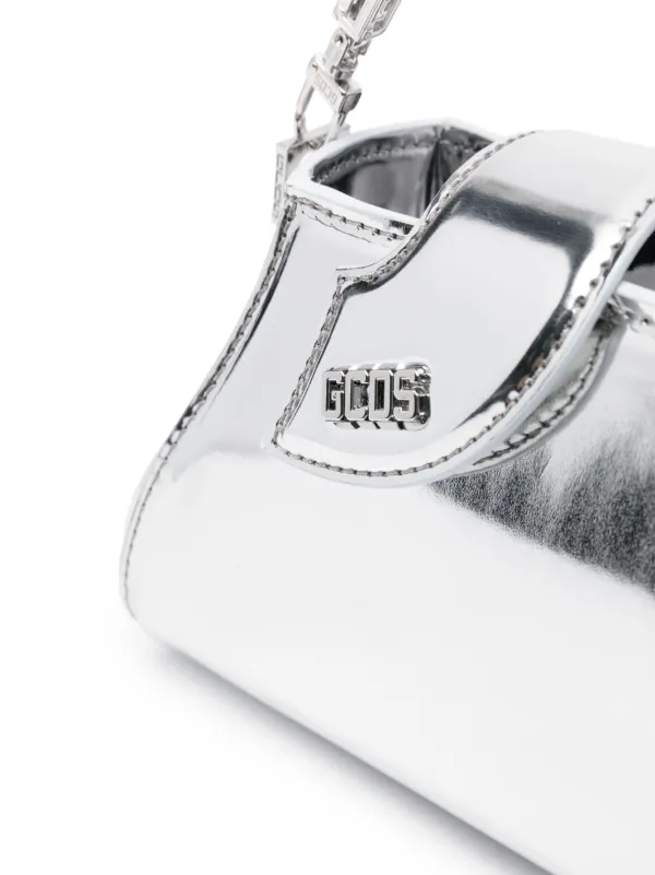 【GCDS】Comma ミラーバッグ マイクロ GCDS Baby Comma Mirror Mini Bag | Silver | FARFETCH