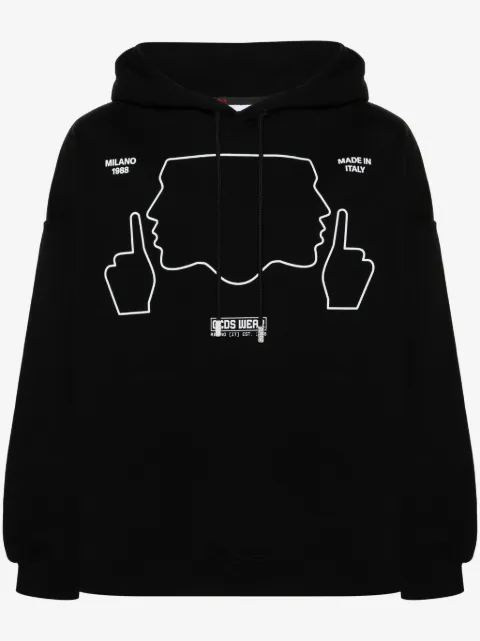 GCDS Do Not Talk To Me cotton hoodie