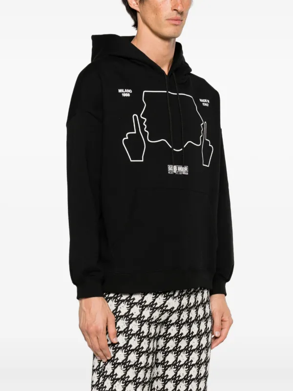 GCDS Do Not Talk To Me Cotton Hoodie | Black | FARFETCH