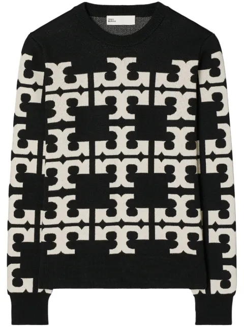 Tory Burch intarsia-knit merino-wool jumper