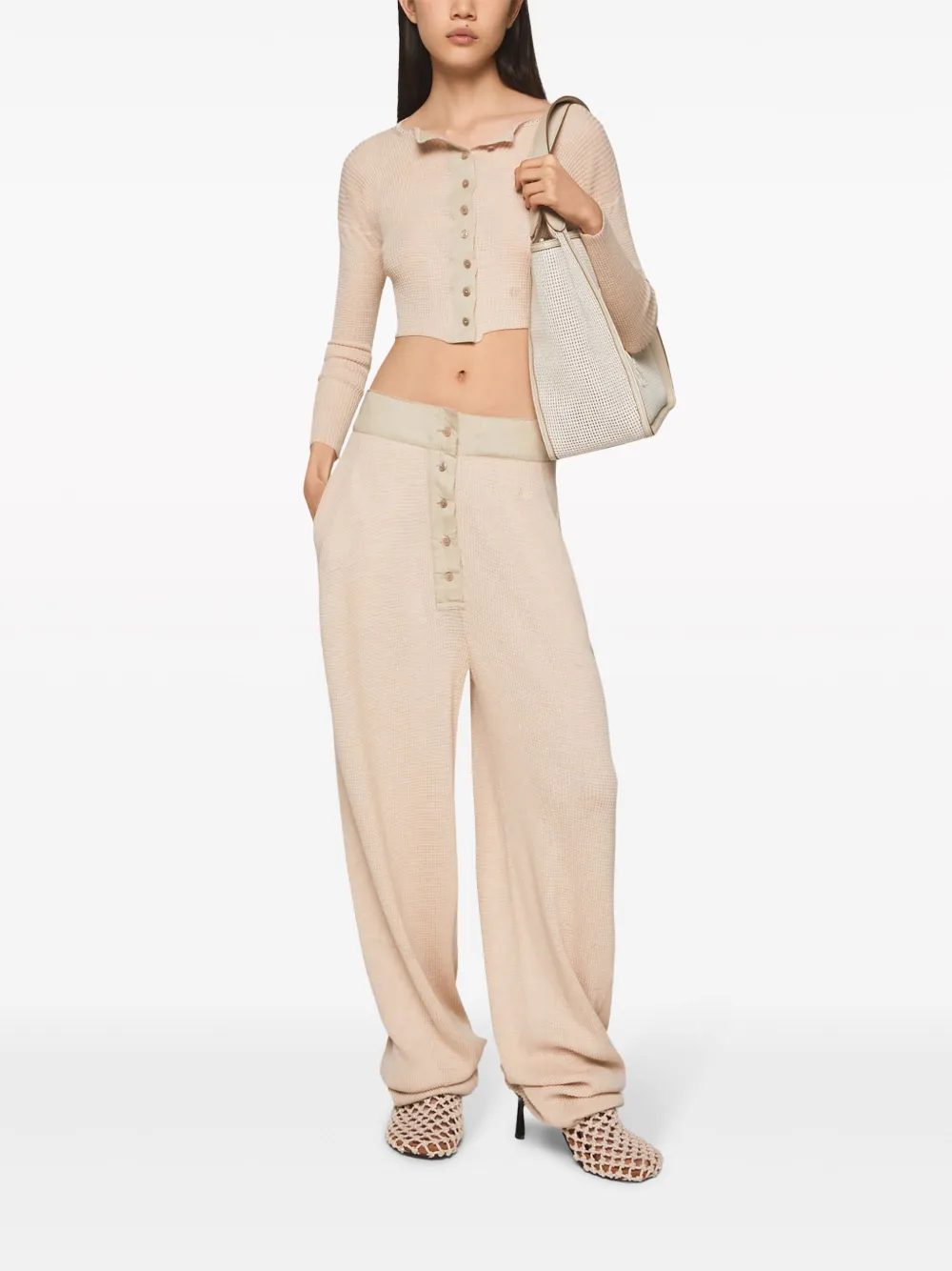Stella McCartney fine-knit virgin-wool trousers - Beige