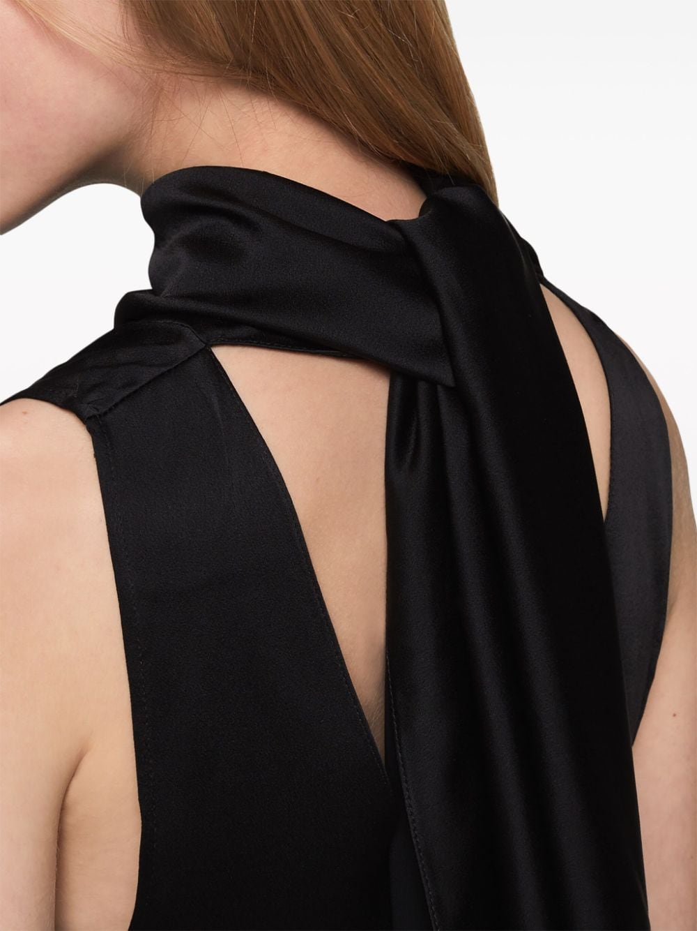 Shop Stella Mccartney Scarf-collar Sleeveless Top In Black