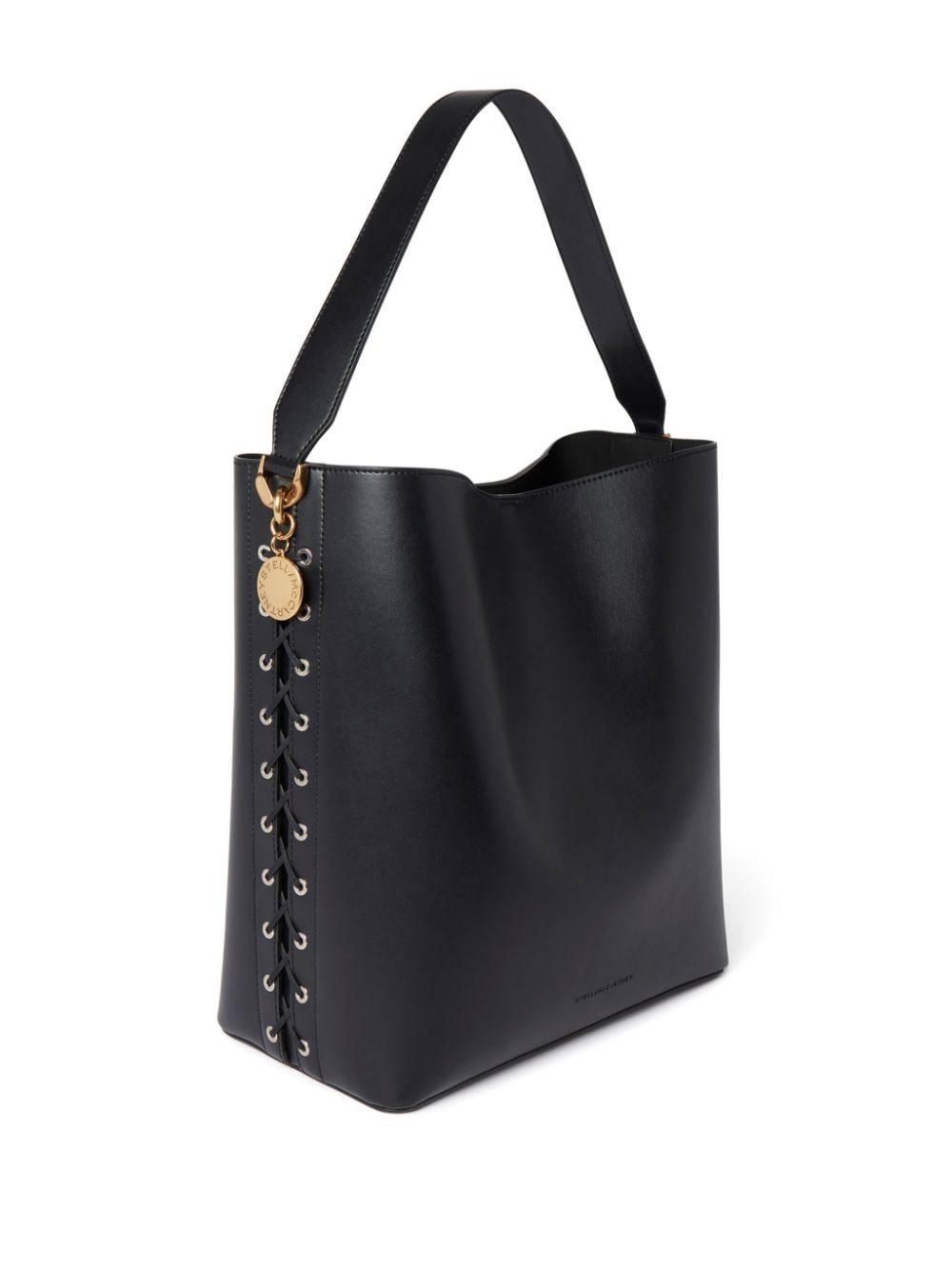 Shop Stella Mccartney Frayme Faux-leather Tote Bag In Black