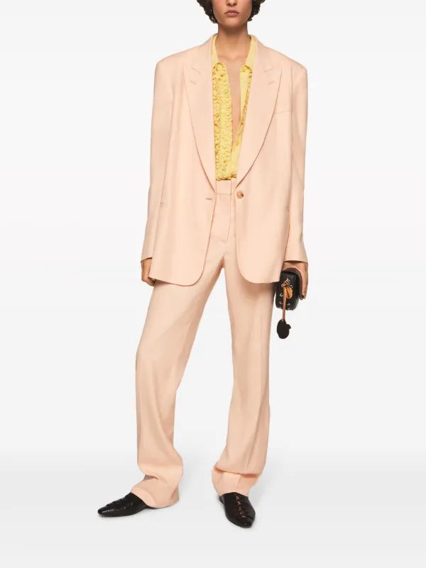 Stella McCartney single-breasted peak-lapels Blazer | Orange