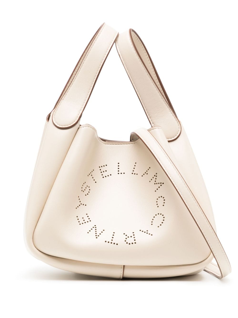 Stella McCartney Shopper met geperforeerd logo Beige