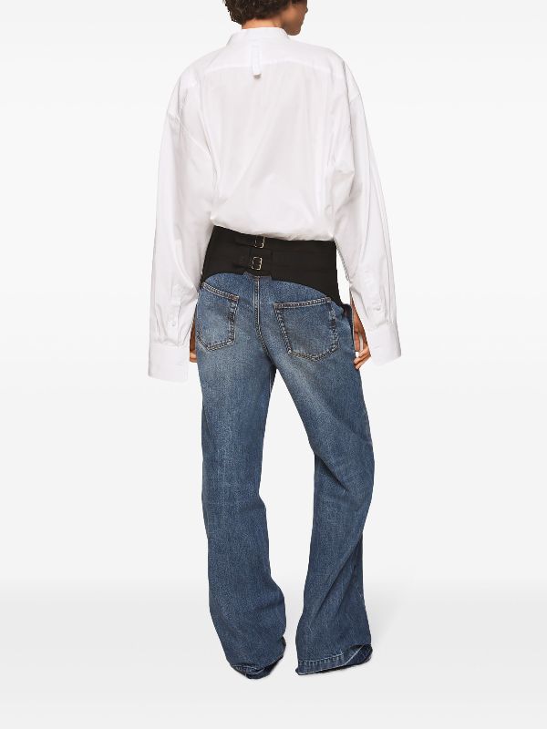 Stella McCartney tuxedo-embellished wide-leg Jeans - Farfetch