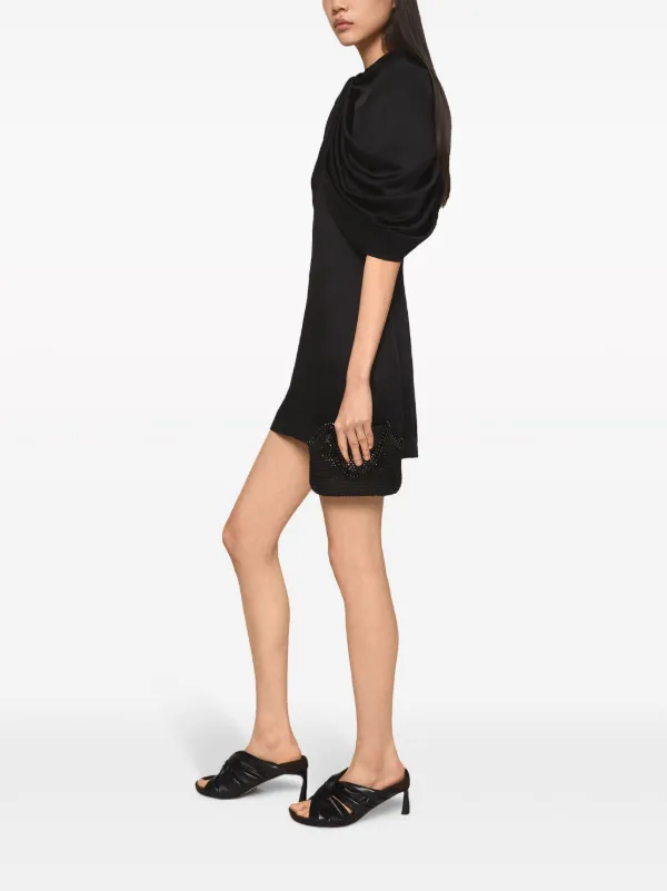 Stella McCartney Draped Satin Mini Dress | Black | FARFETCH JO