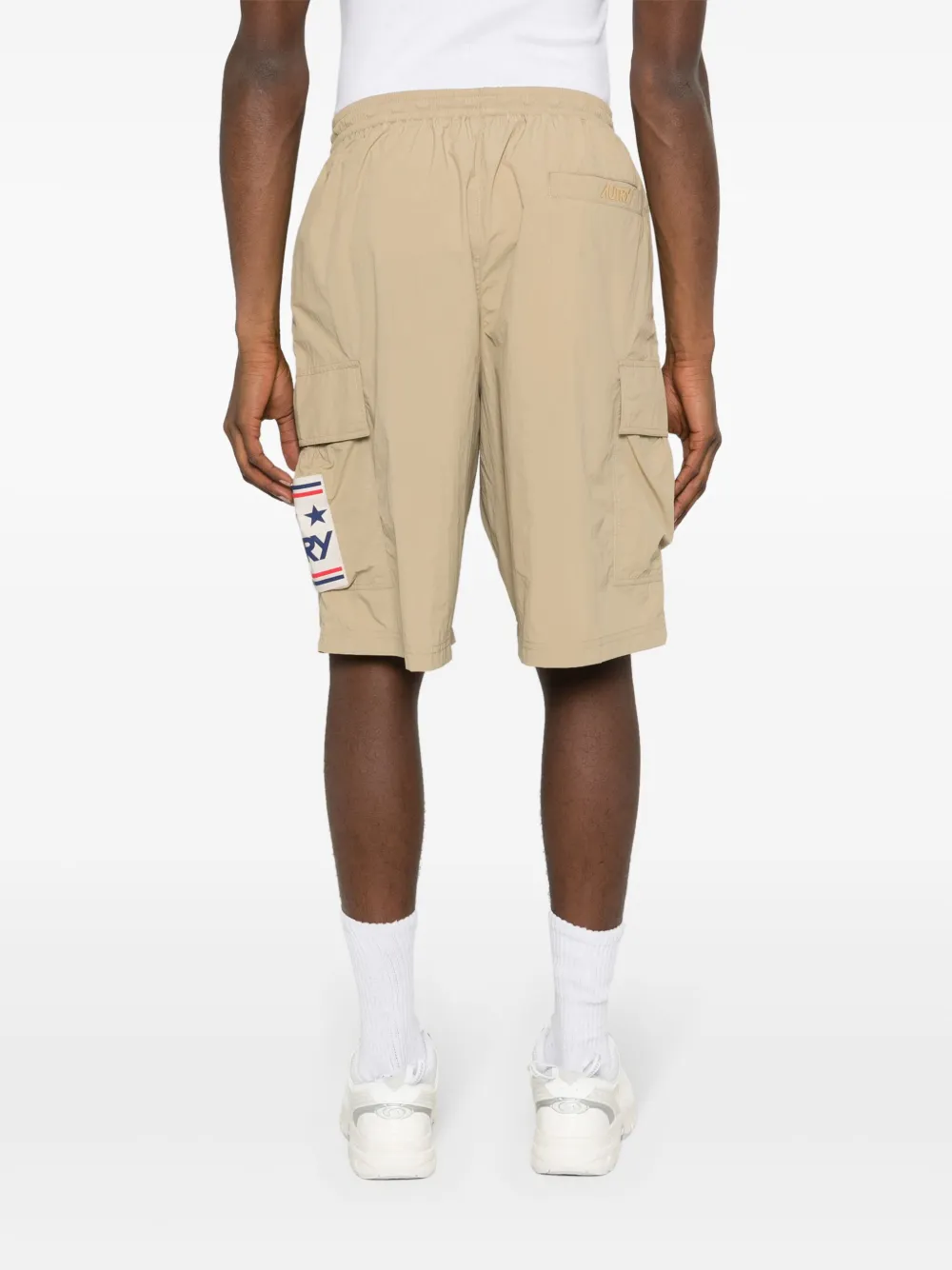 Shop Autry Logo-patch Cargo Shorts In Neutrals