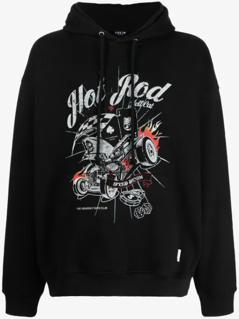 FIVE CM Terry graphic-print cotton hoodie
