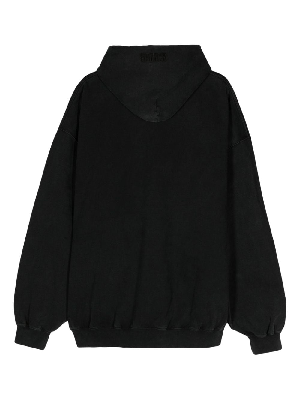 Shop Vetements Xes-print Cotton Hoodie In Black