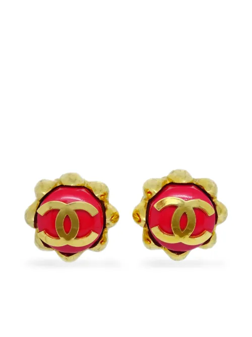 Boucles d'oreilles à bouton CC (1994) - CHANEL Pre-Owned - Modalova
