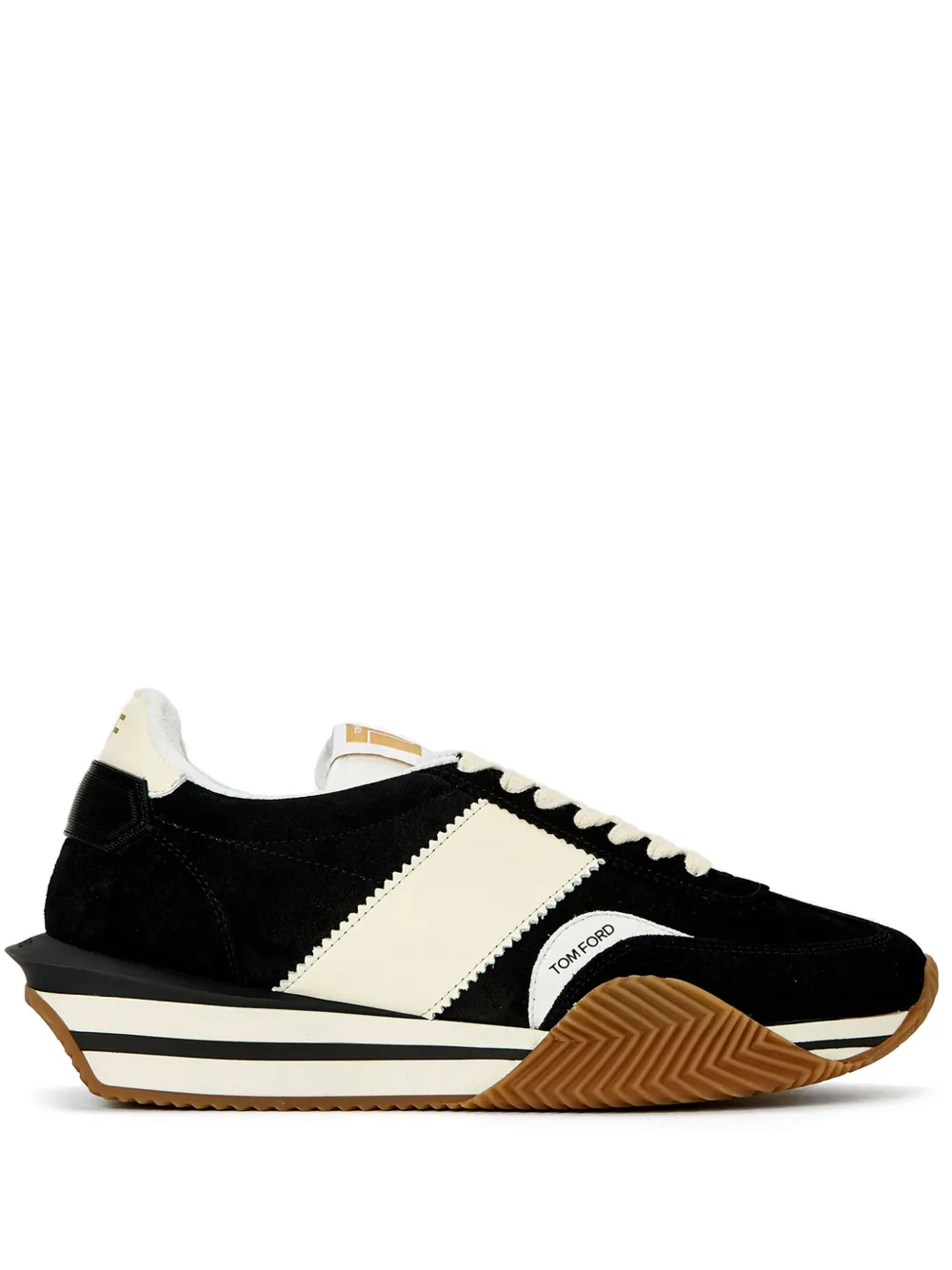 Tom Ford James Panelled Flatform Sneakers In Black