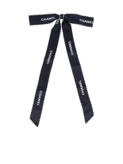 HOT SALE CHANEL logo-embroidered Bow brooch Women