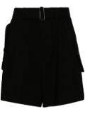 Y's belted high-waisted shorts - Black