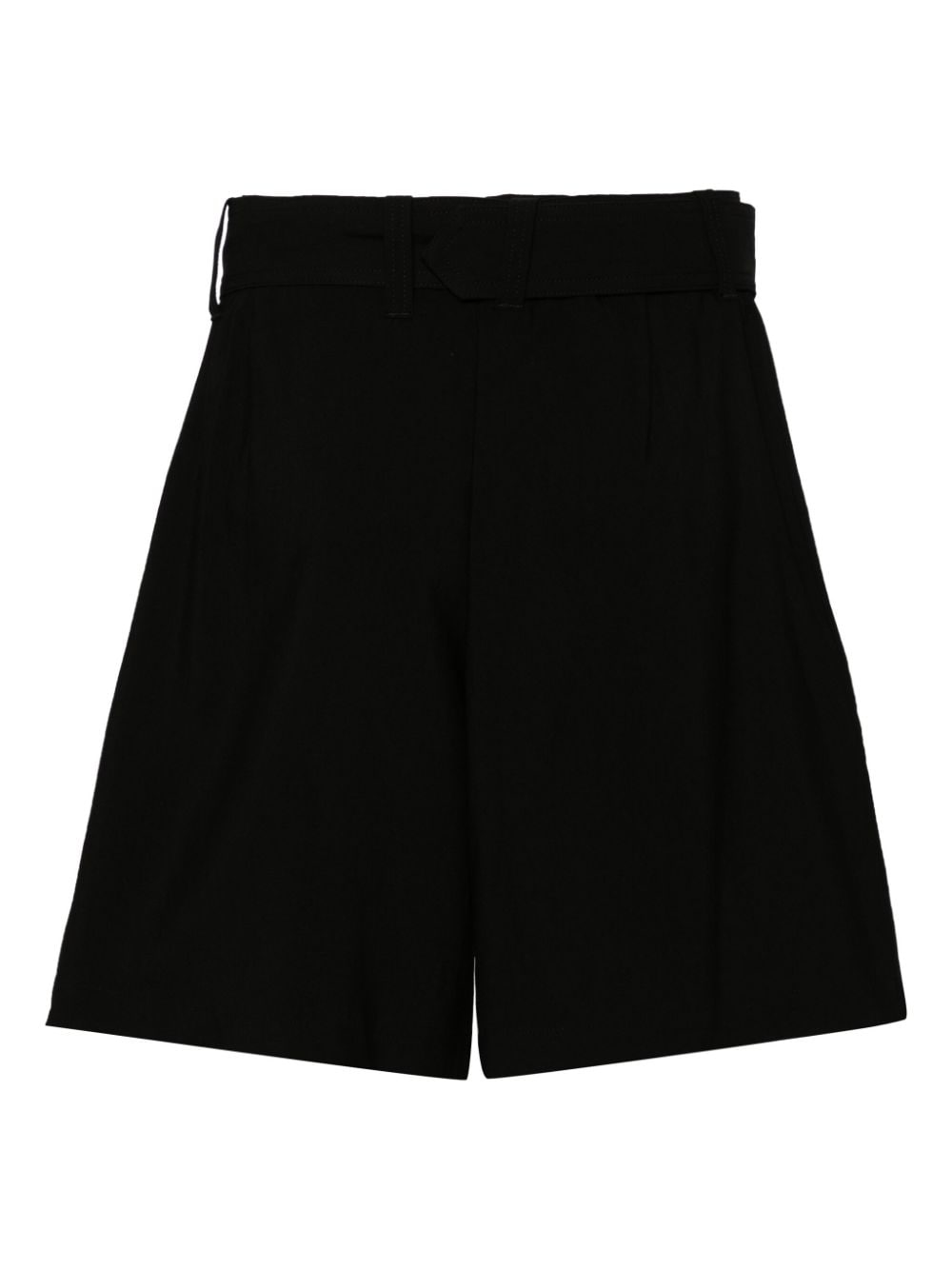 Shop Y's Belted High-waisted Shorts In Black