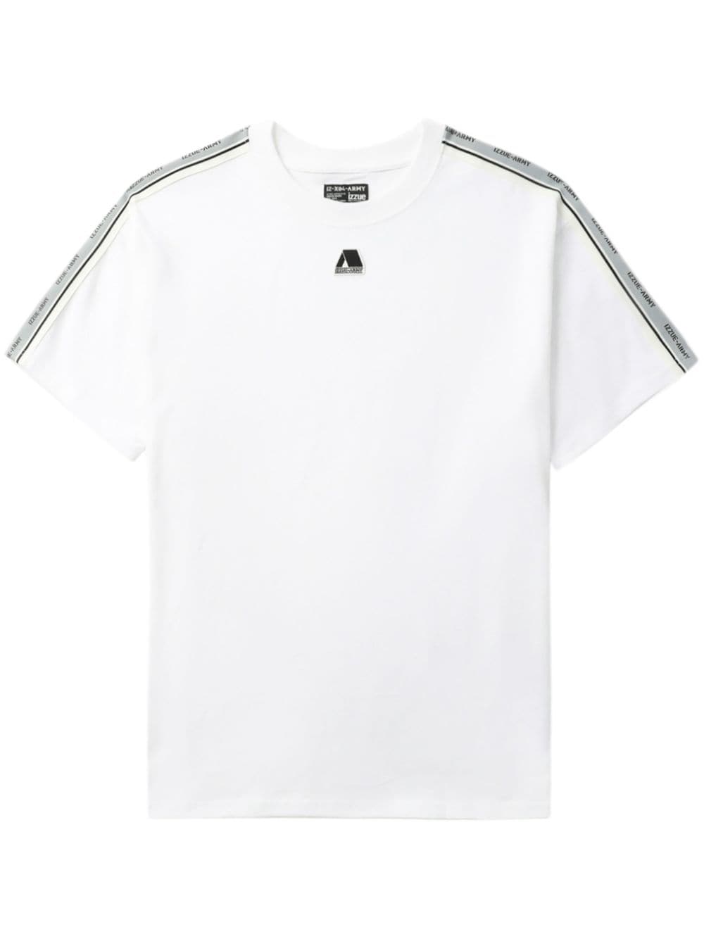 Izzue Logo-tape Cotton T-shirt In Weiss