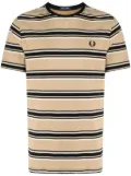 Fred Perry logo-embroidered striped cotton T-shirt - Multicolour
