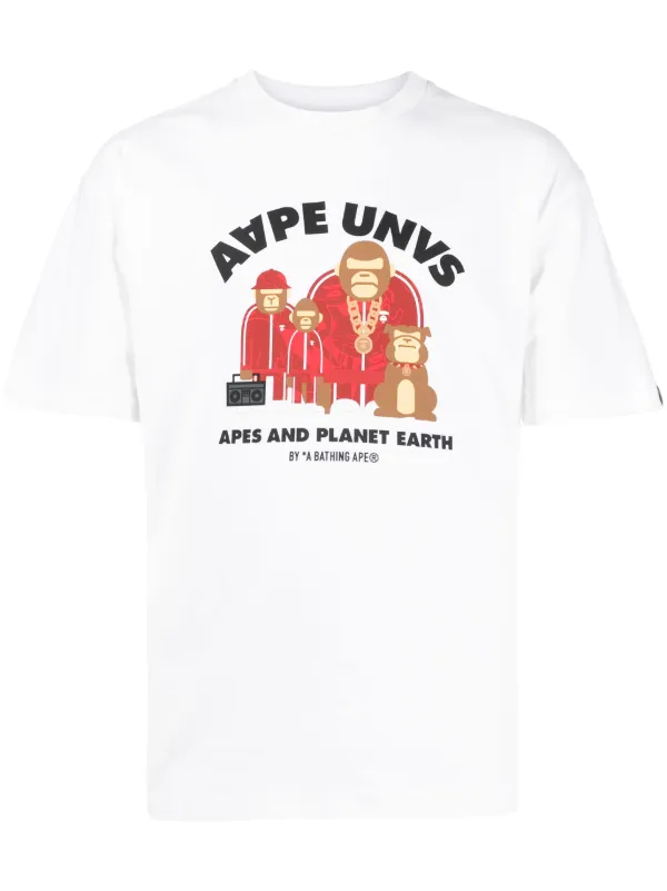 AAPE BY *A BATHING APE® logo-print Cotton T-shirt White