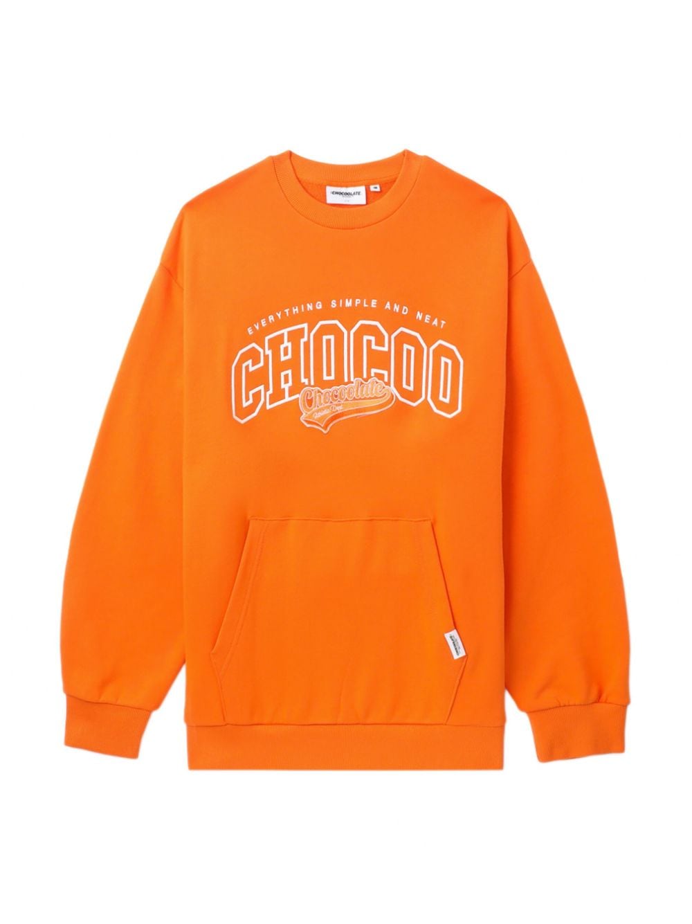 chocoolate sweat en coton à logo brodé - orange