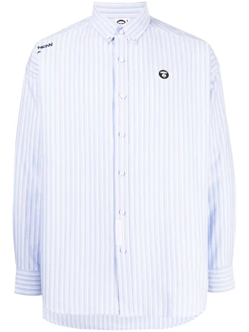 Chemise rayée à logo brodé - AAPE BY *A BATHING APE® - Modalova