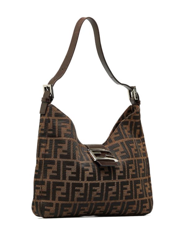 Fendi zucca discount canvas shoulder bag