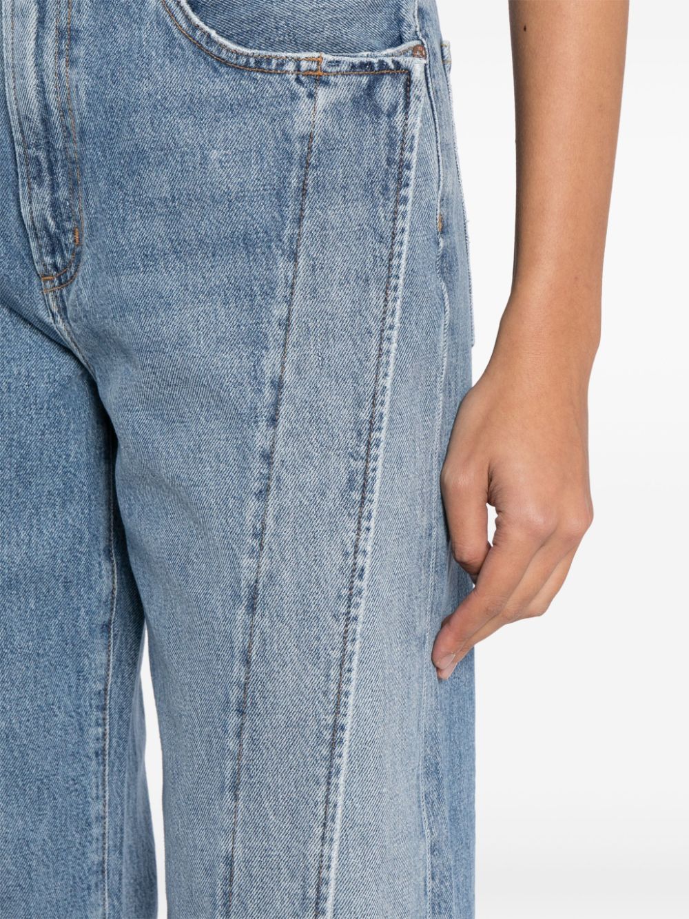 Shop Agolde Fold Jean High-rise Wide-leg Jeans In Blue