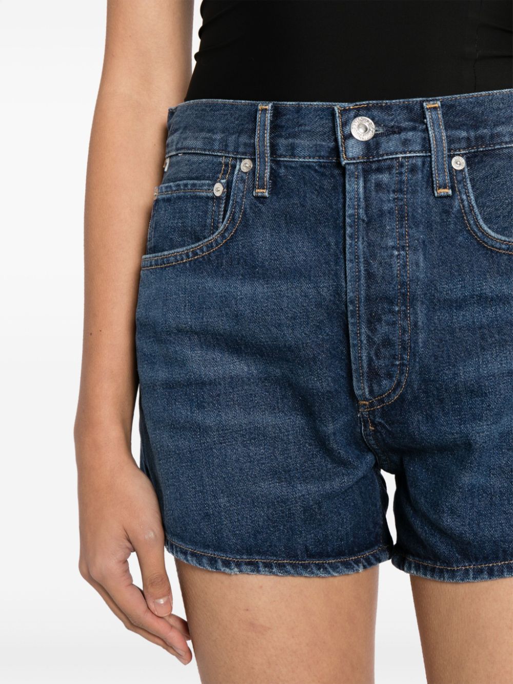 Shop Citizens Of Humanity Marlow Denim Mini Shorts In Blue