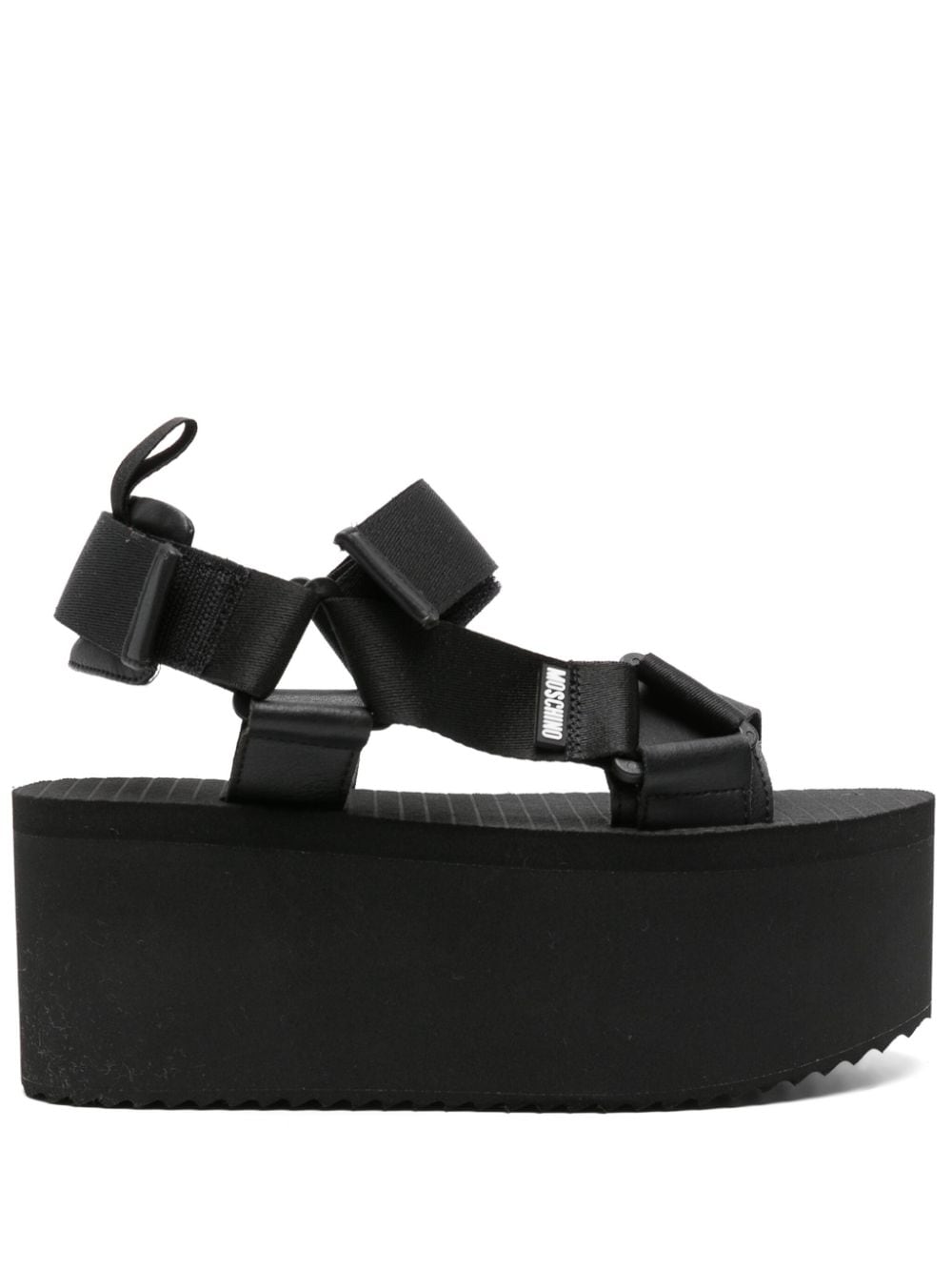 Shop Moschino 80mm Platform Sandals In Black