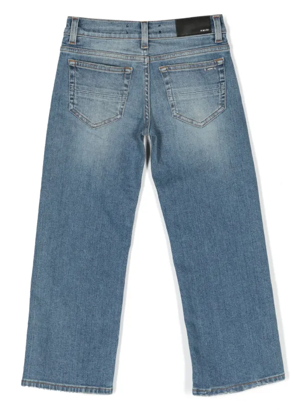 AMIRI KIDS Straight Stack low-rise straight-leg Jeans Blue FARFETCH VN