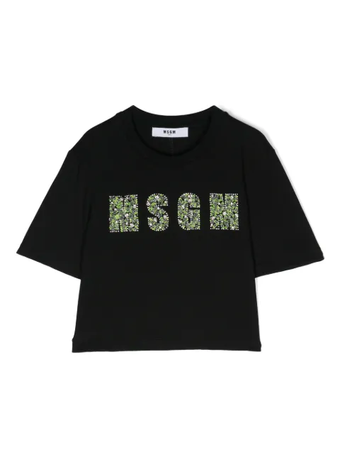 MSGM Kids logo-appliqué cotton T-shirt