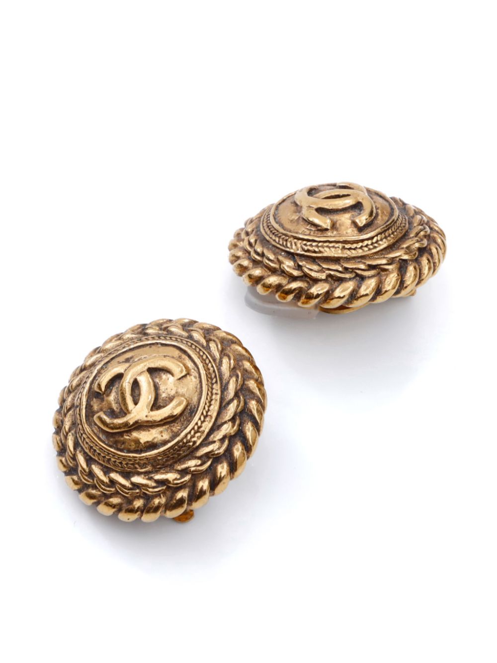 CHANEL Pre-Owned 1990-1999 CC vergulde oorclips - Goud