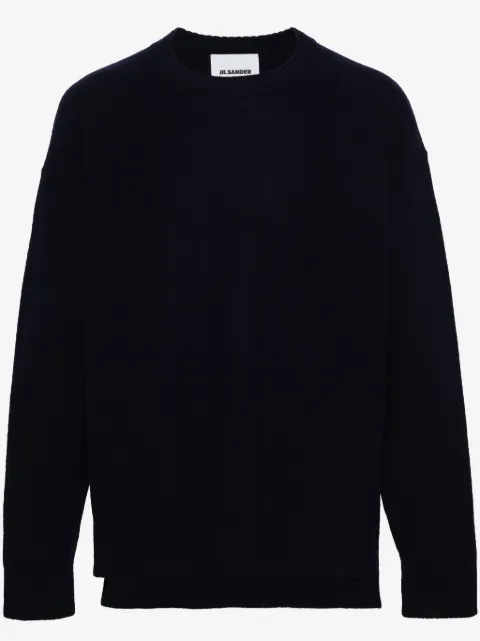 Jil Sander Wollpullover mit seitlichen Schlitzen
