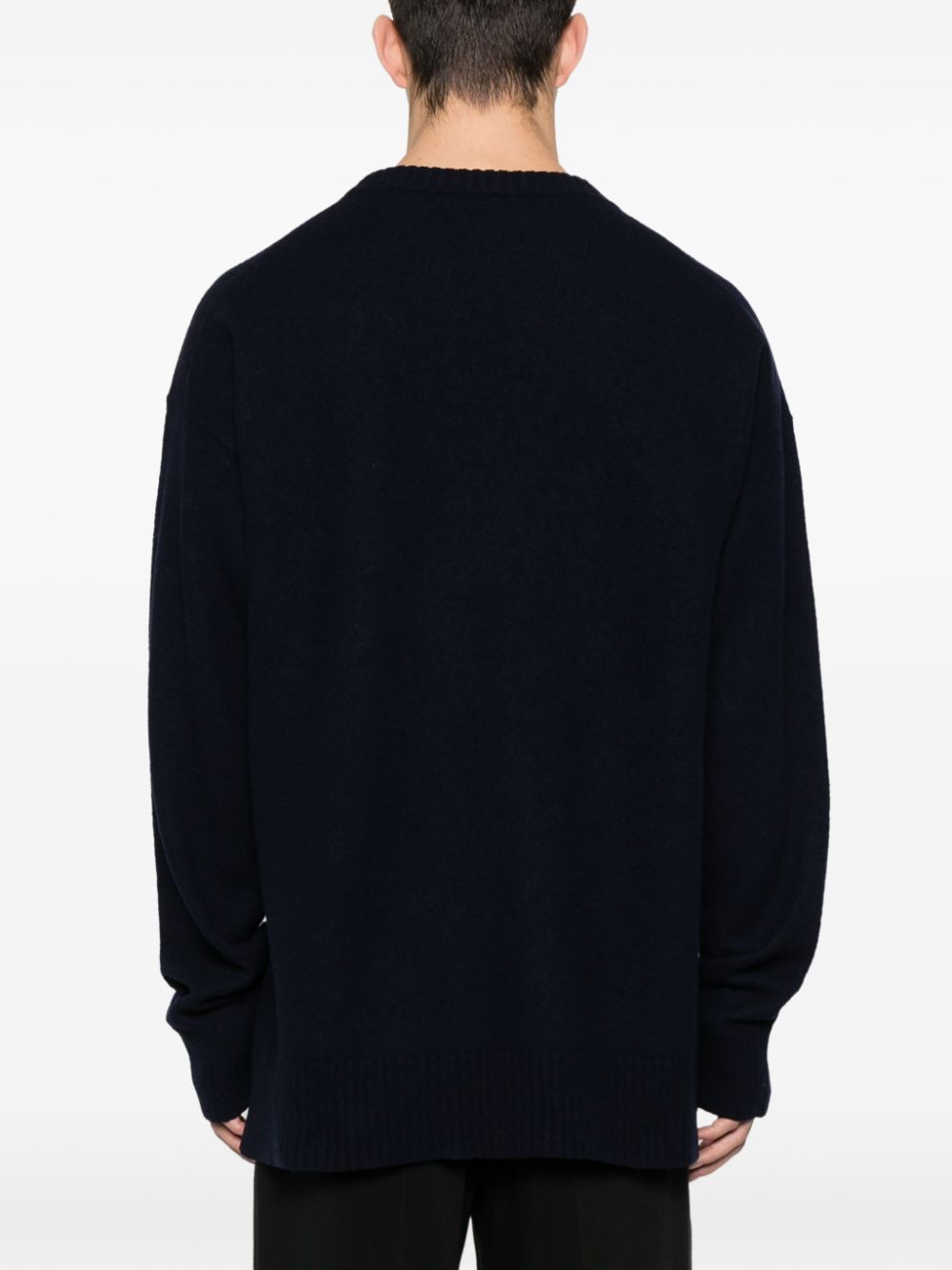 Shop Jil Sander Side-slits Wool Jumper In Blue