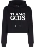 GCDS Ti Amo cropped hoodie - Black