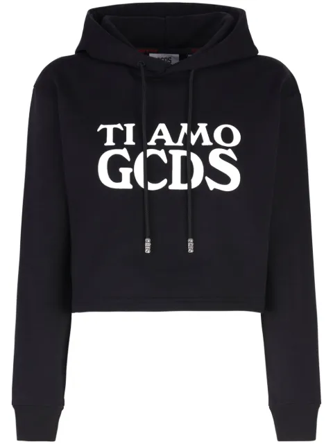 GCDS Ti Amo cropped hoodie