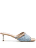 GCDS 60mm monogram-pattern leather sandals - Blue