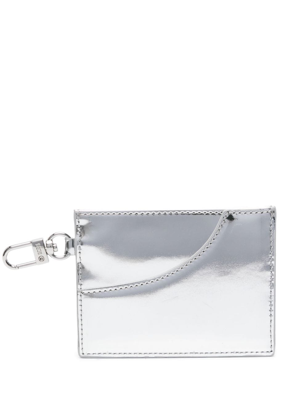 Shop Gcds Comma Mirror Leather Card Holder In Silber