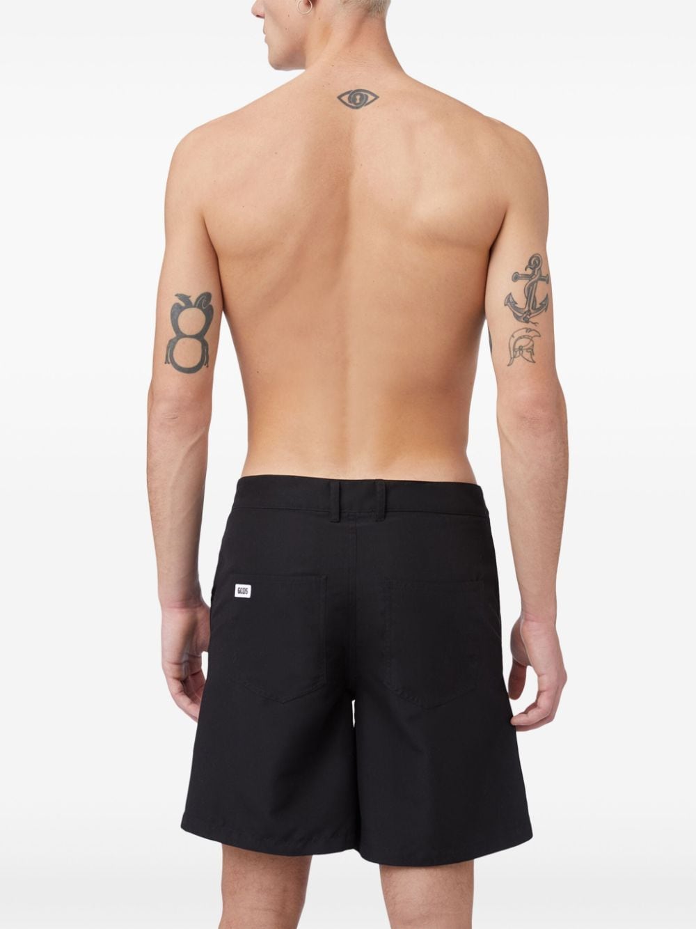 Shop Gcds Logo-print Swim Shorts In Black