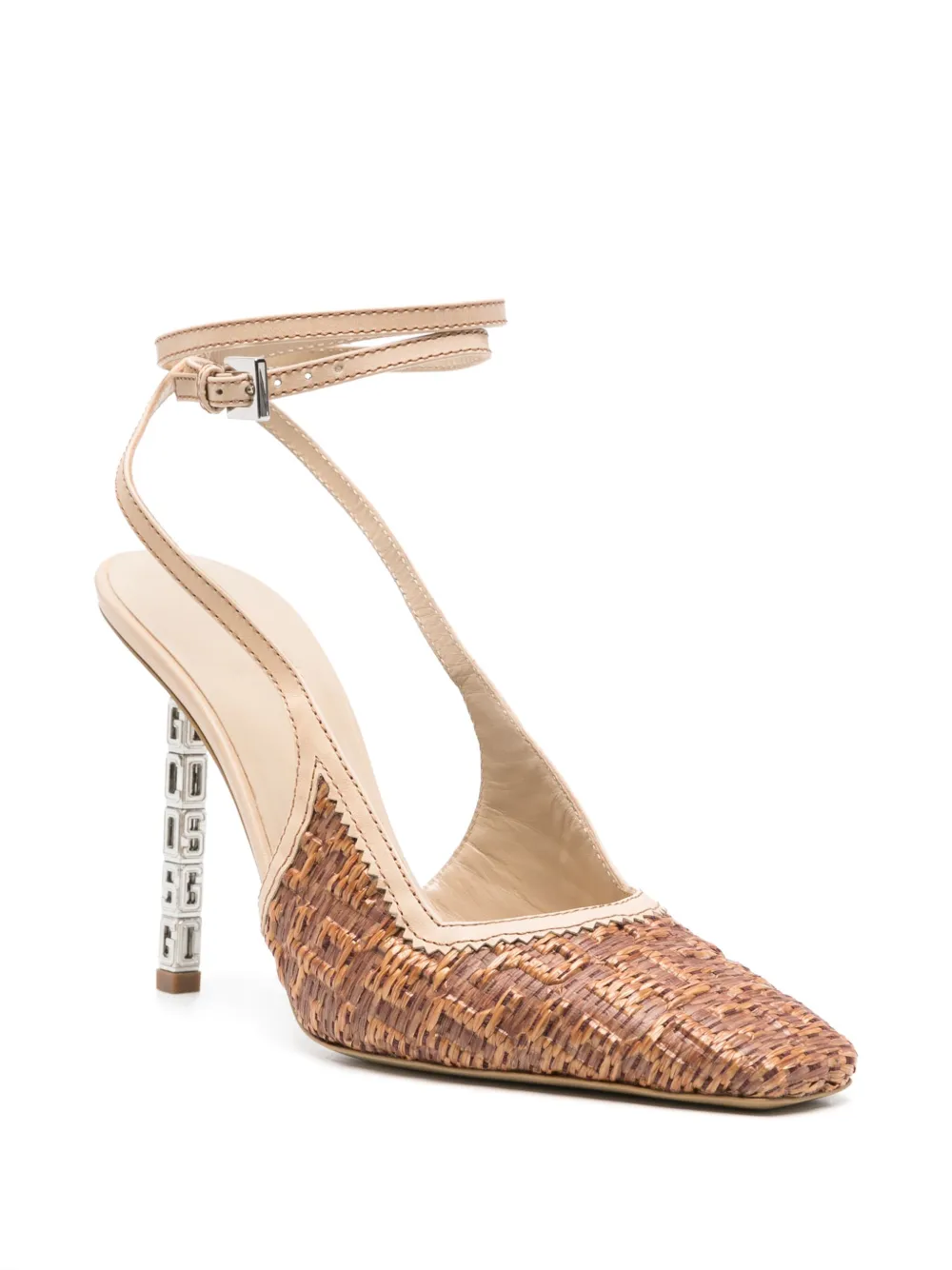 GCDS GCDS Cube 100 mm raffia pumps - Bruin