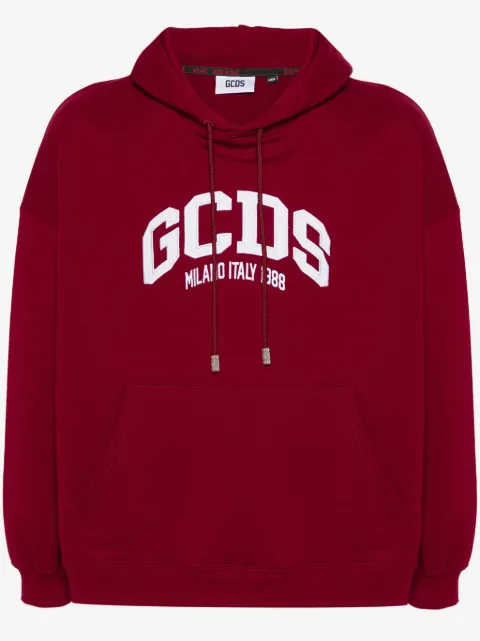 GCDS logo-embroidered hoodie