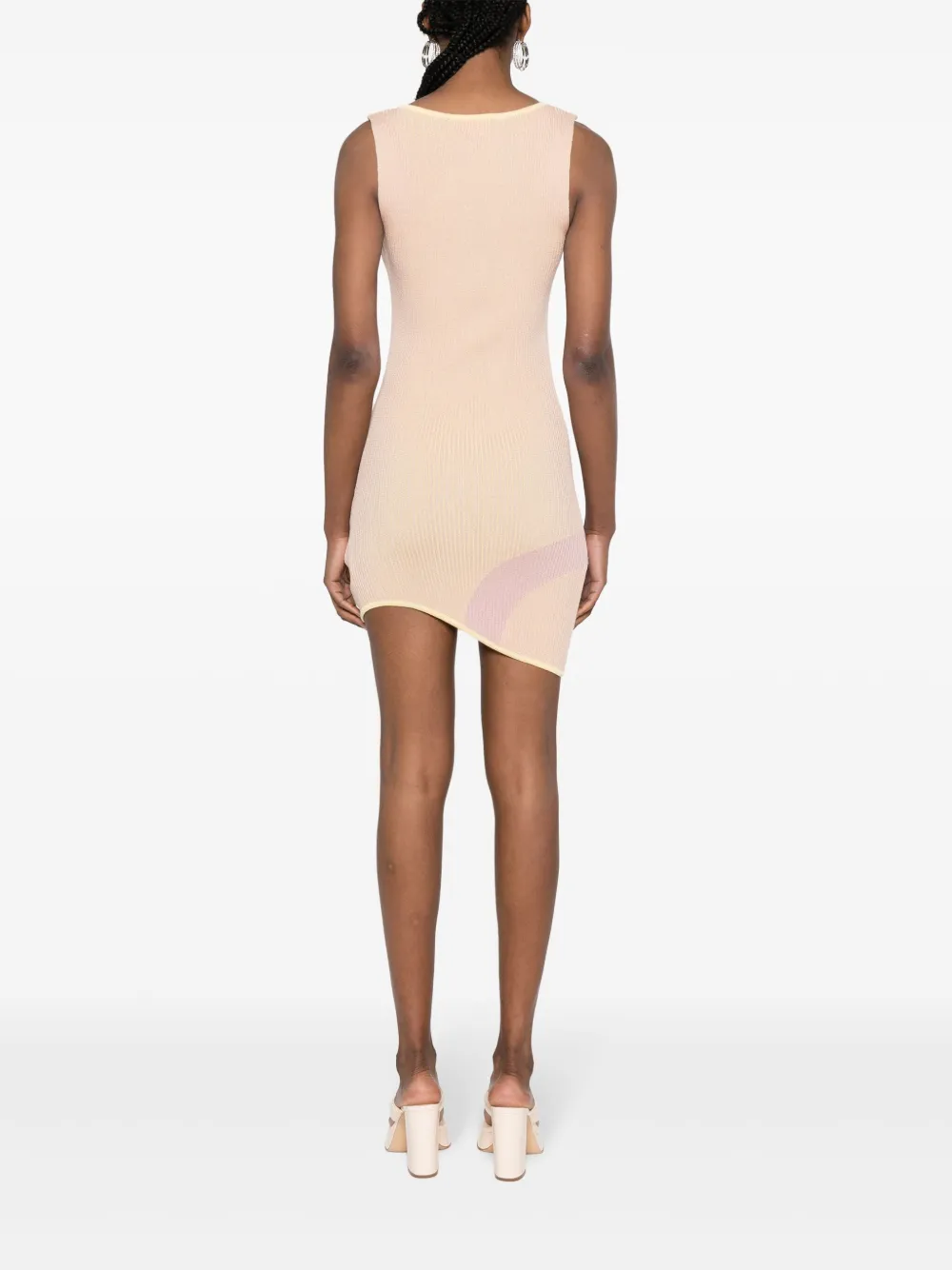 Shop Gcds Comma Asymmetric Ribbed Dress In Pink