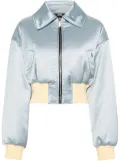 GCDS logo-patch cropped jacket - Blue