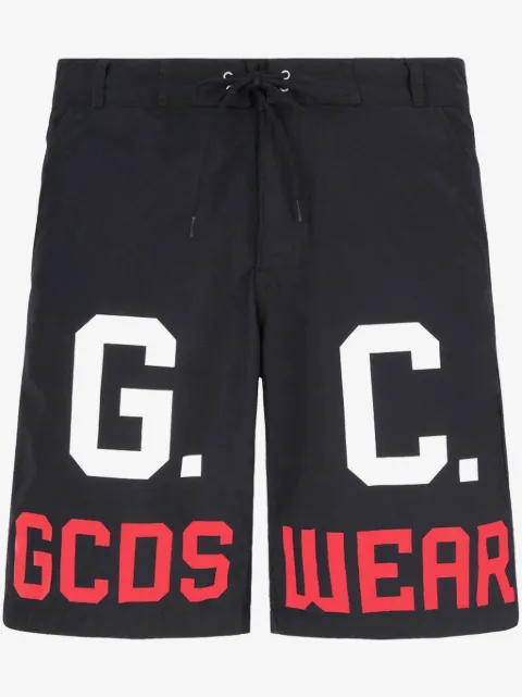 GCDS logo-print drawstring swim shorts