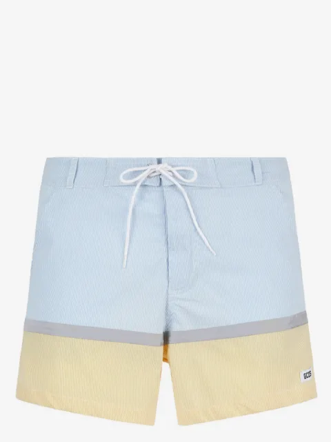 GCDS short de bain rayé à lien de resserrage